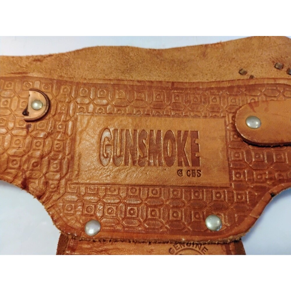 Vintage 1950s Gunsmoke Matt Dillon Toy Cap Gun Holster - Torn Strap For Parts